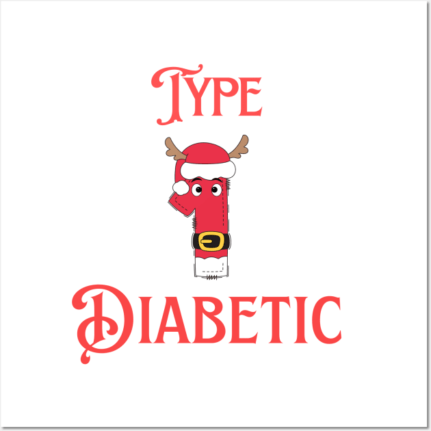 Diabetes Christmas Reindeer l Type 1 Diabetes Wall Art by Diabeticsy